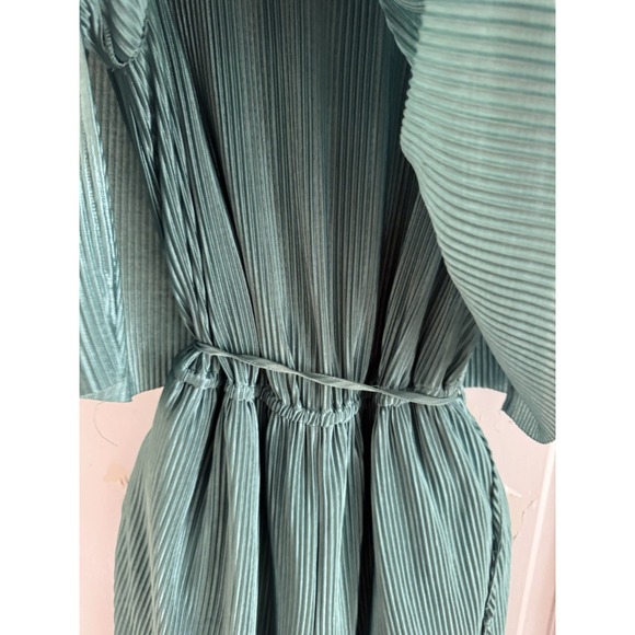 Cato Womens‎ Sz M Stretchy Ribbed Green One-Piece Jumpsuit Romper Party - Picture 5 of 10